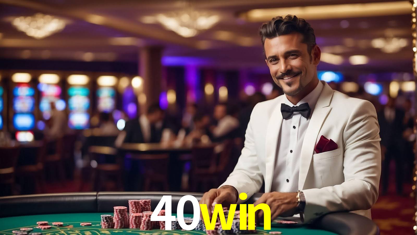 Imagem promocional da 40win mostrando a plataforma e suas vantagens